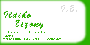 ildiko bizony business card