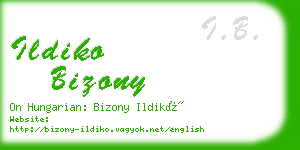 ildiko bizony business card